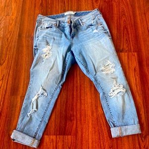Torrid destruction boyfriend jeans size 12S.